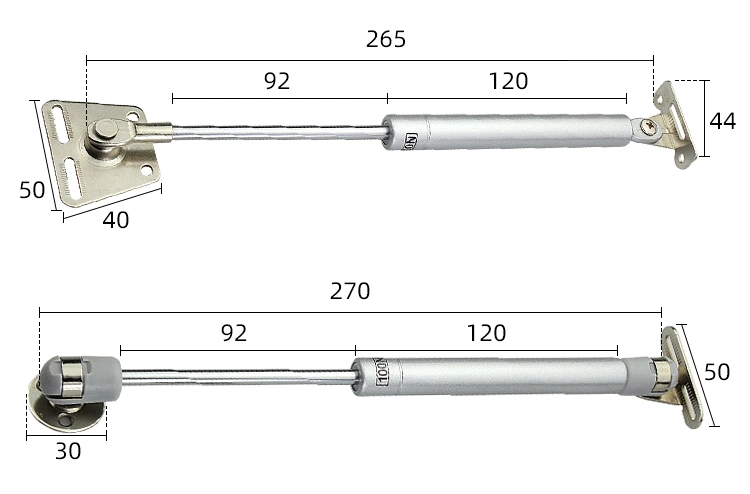 Toco Custom 10 Inch Silver Color Soft Close Gas Pump Gas Spring Lifter