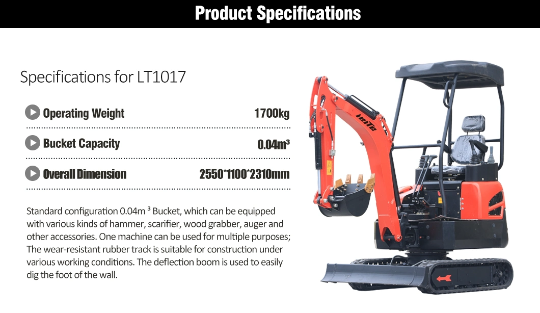 Small Cheap Construction Digger with Hydraulic Breaking Hammer for Sale