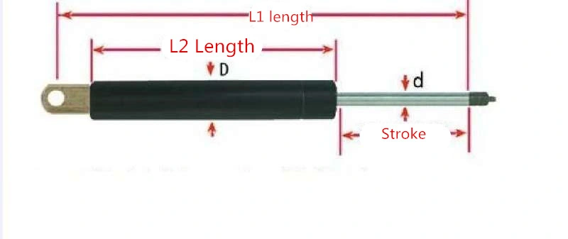 Customized Silver Tone Black Ball Studs Lift Strut Gas Spring