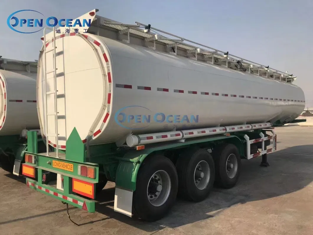 3 Axles Oil Fuel Tank Truck Trailer Liquid Container Bulk Ships Road Distribution Tractor Trailer Heavy Duty Drum Utility Semi Trailer Tanker