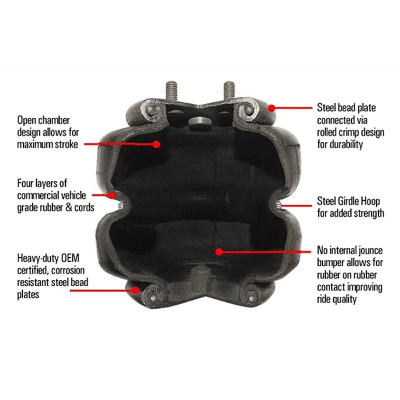 Air Ride Suspension Double Convolute Rubber Airbag Shock Absorber Air Springs 2e6X2