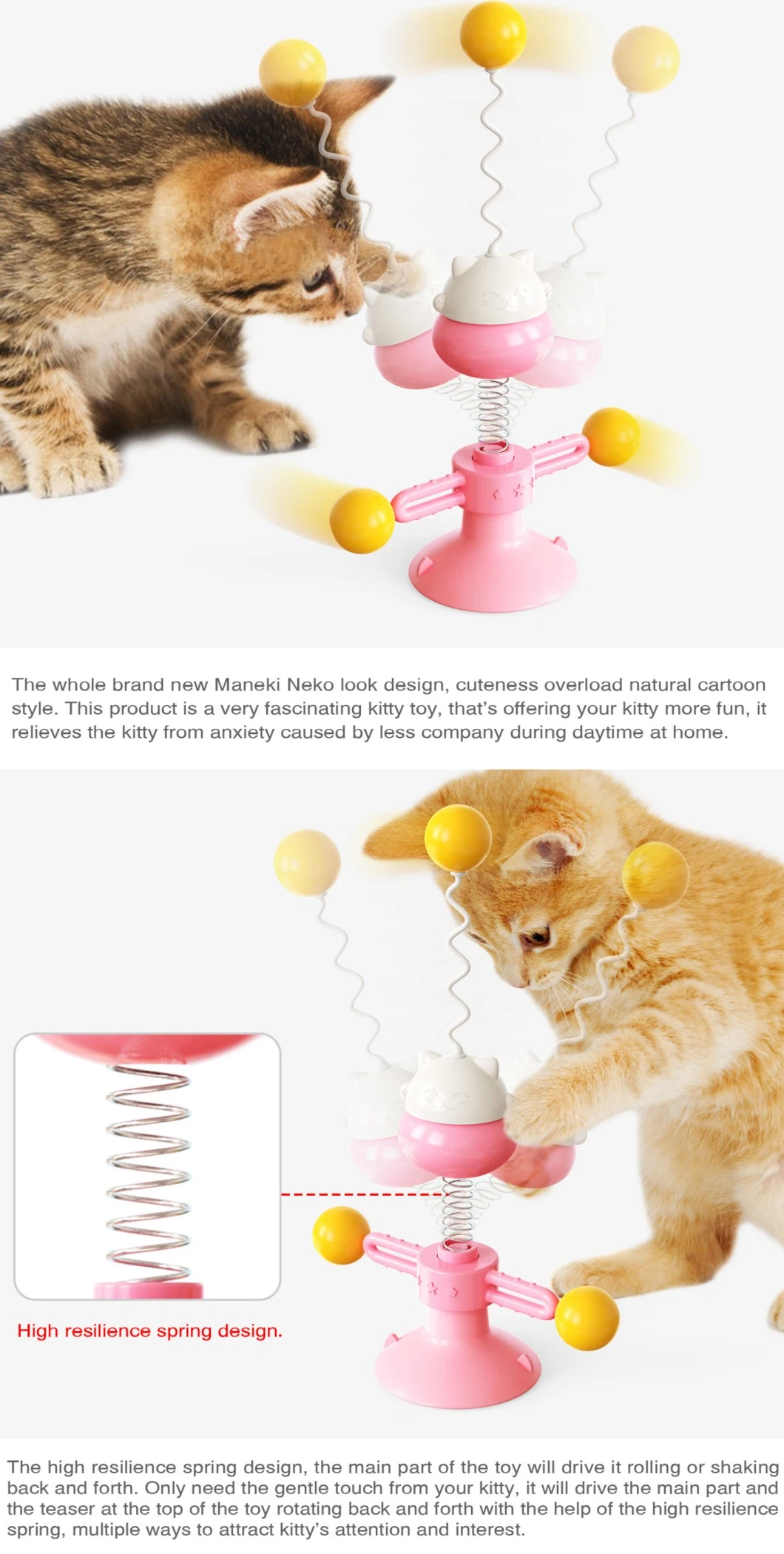 Pet Toy Spring Turntable Ball Cat Chew Toys