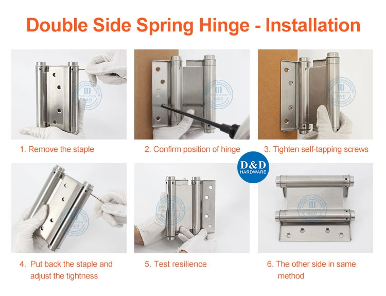 Stainless Steel Building Hardware Accessories Hydruail Concealed Commercial Wood Interior Door Butt Hinge Self Closing Strong Double Action Spring Door Hinge