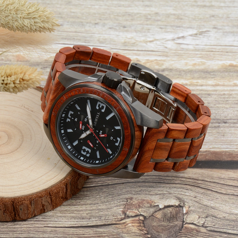 Most Popular Metal Automatic Wood Watch Fashionable Stainless Steel Luxury Quartz Watches