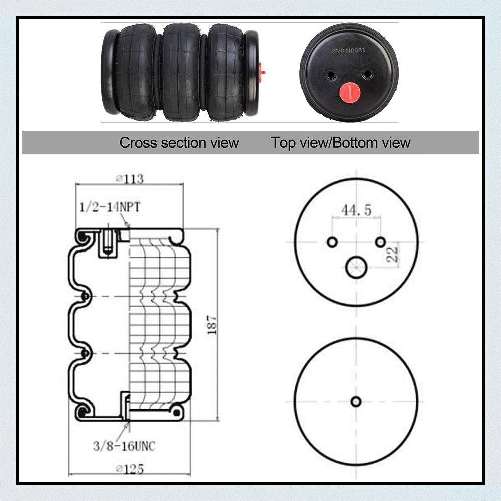 Air Ride Suspension System Shock Absorber Rubber Air Springs 3e2300