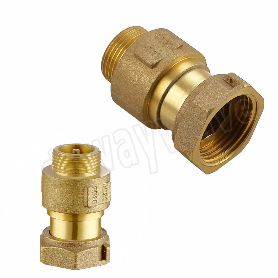 3/4&quot; in-Line Check Valve Brass Spring Loaded Inline for Water Meter