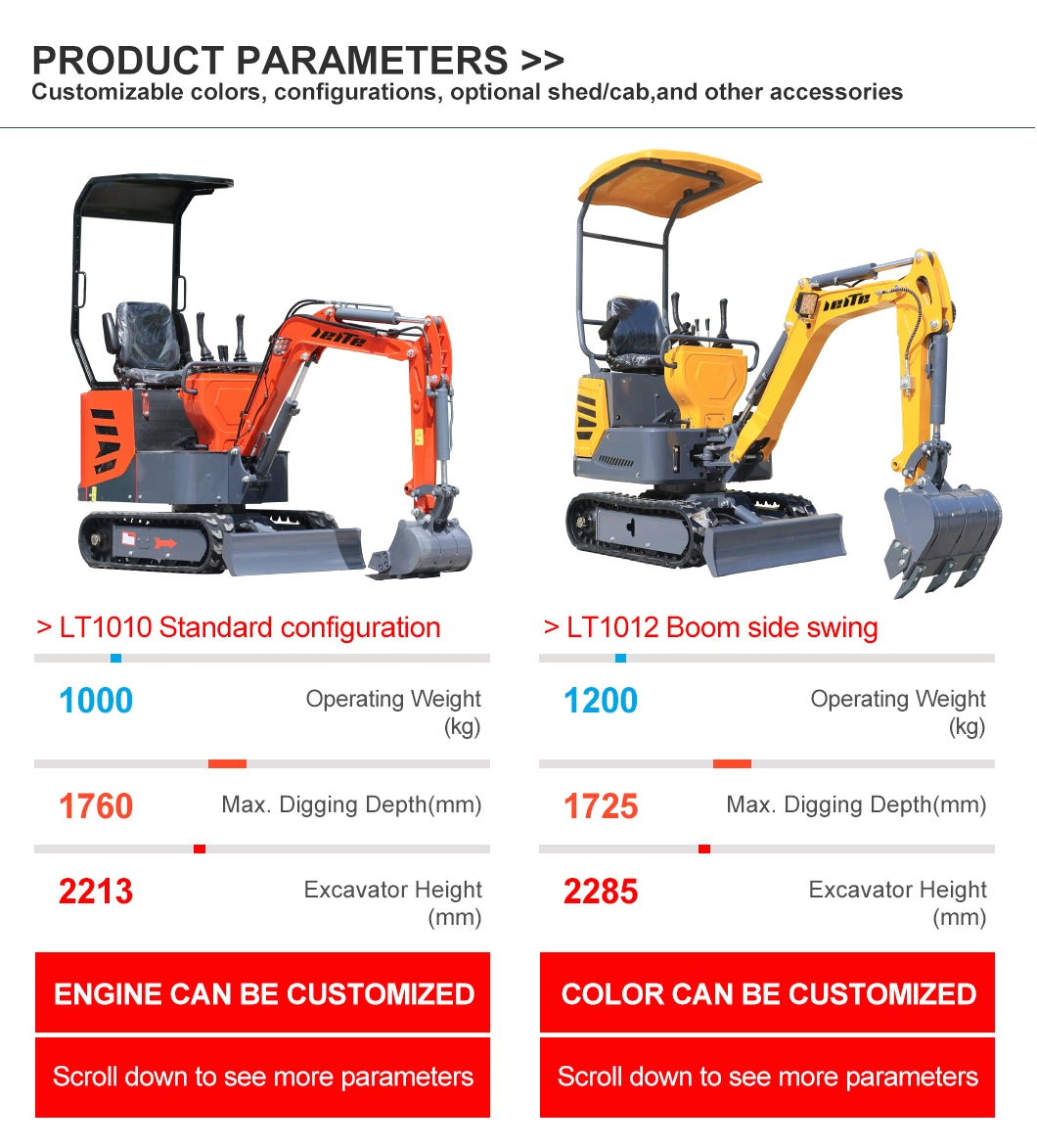 Small Cheap Construction Digger with Hydraulic Breaking Hammer for Sale