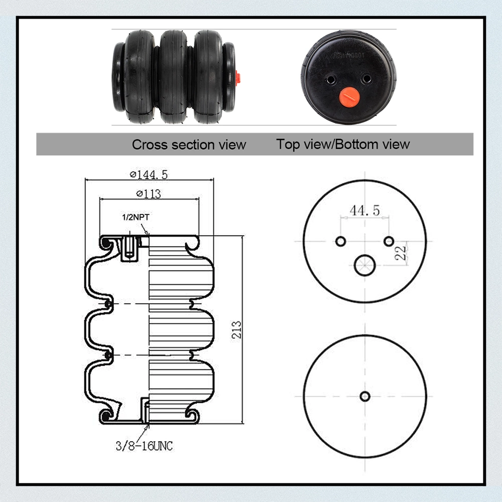 Small Rubber Shock Absorption Bag Air Ride Springs Suspension 3e2400