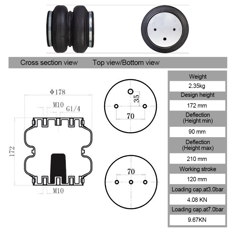 2500ib Air Single Port 1/2&quot;NPT Air Ride Springs Suspension 2e7X2