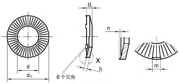 DIN6795grounding Clamping Washer Claw Conic Contact Spring Lock with Teeth Knurling Washer