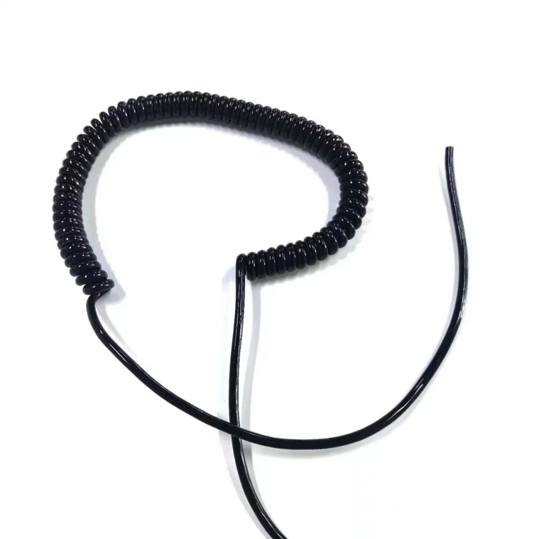 6core 0.3mm2 High Resilience Electrical Spring Cable Curly Flex Cables Curly Cable Spring Coiled