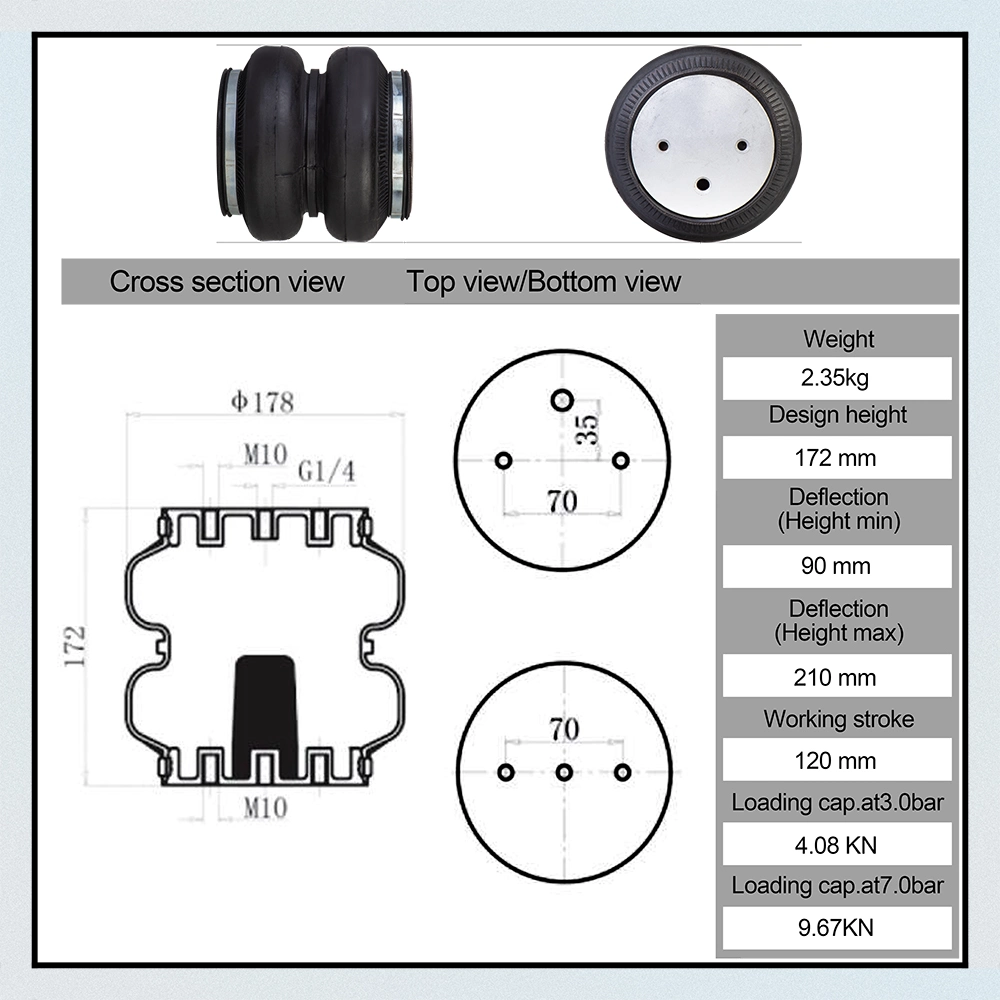 2500ib Air Single Port 1/2&quot;NPT Air Ride Springs Suspension 2e7X2