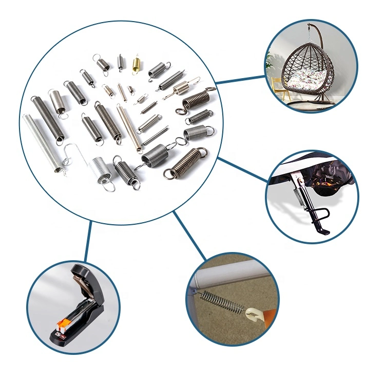 Farview Processing and Production of Double Hook Extension Springs Powerful Mechanical Extension Springs, Stainless Steel Springs