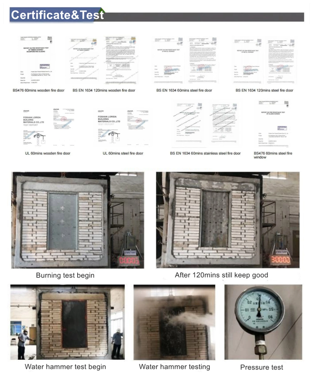 Fire Resistant Exit Doors Push Open Fire Rated Steel Doors with Panic Bar