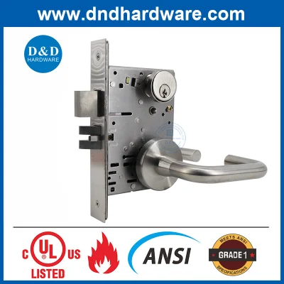 ANSI Grade1 moderno seguro UL listado Acero inoxidable Fuego clasificado Hardware Tipo de entramado de bloqueo Apartamento Entrada del Hotel Puerta Comercial frontal Bloqueo de la mortiga