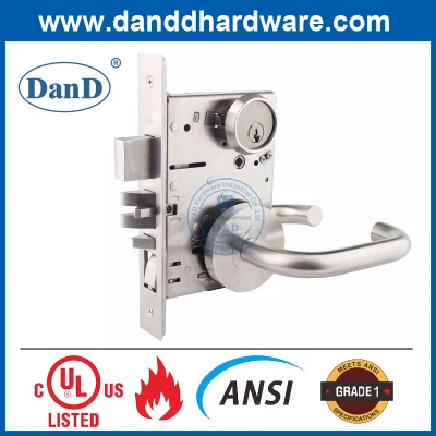 ANSI Grade1 moderno seguro UL listado Acero inoxidable Fuego clasificado Hardware Tipo de entramado de bloqueo Apartamento Entrada del Hotel Puerta Comercial frontal Bloqueo de la mortiga