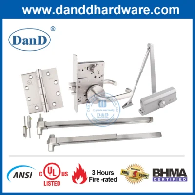 ANSI Grade1 moderno seguro UL listado Acero inoxidable Fuego clasificado Hardware Tipo de entramado de bloqueo Apartamento Entrada del Hotel Puerta Comercial frontal Bloqueo de la mortiga