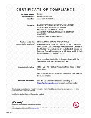 ANSI Grade1 moderno seguro UL listado Acero inoxidable Fuego clasificado Hardware Tipo de entramado de bloqueo Apartamento Entrada del Hotel Puerta Comercial frontal Bloqueo de la mortiga
