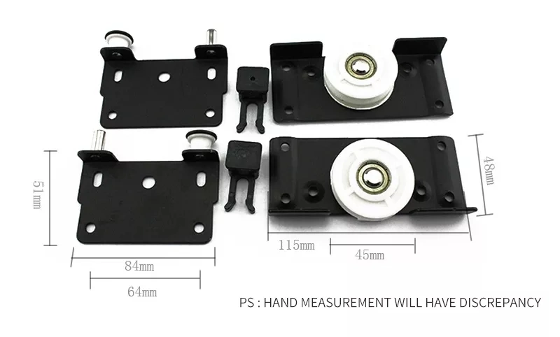 Adjustable Simple Practical Metal Sliding Wardrobe Door Roller Nylon Pulley Wheel Top and Bottom Roller Furniture Door Hardware Factory Customization