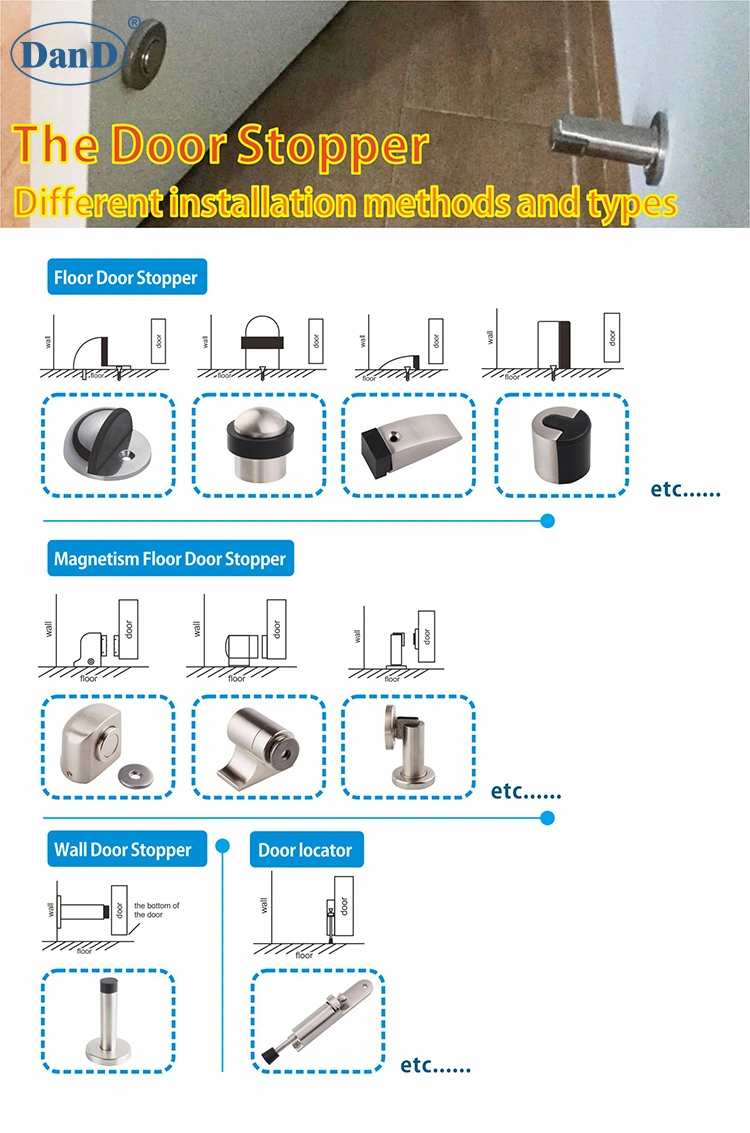 Zinc Alloy Satin Nickel Door Fittings Stop for Timber Doors