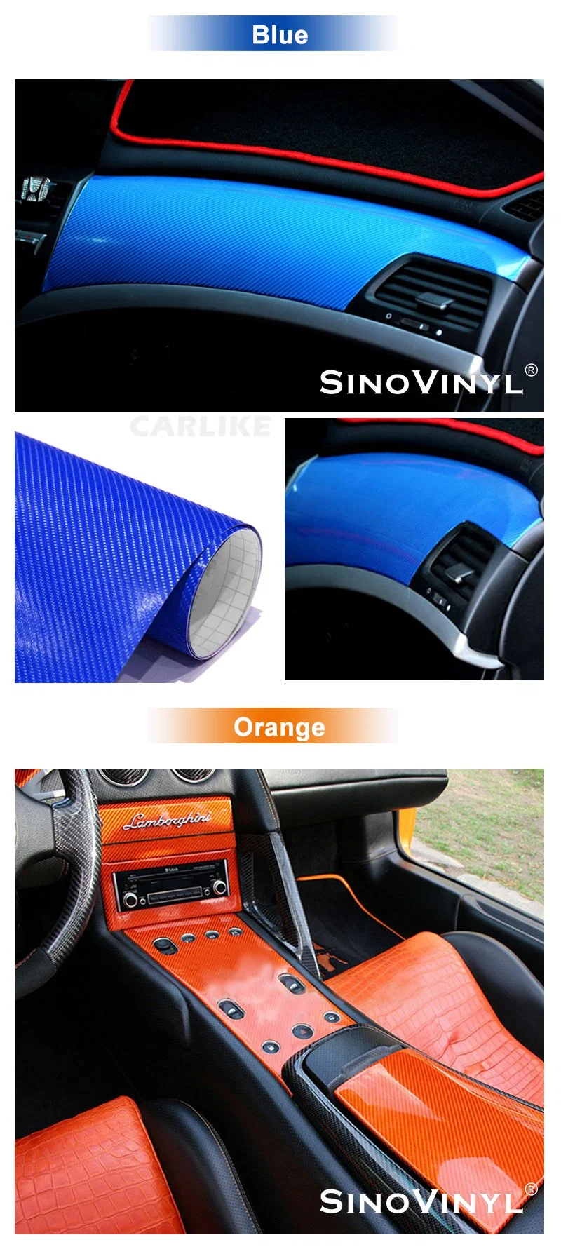 SINOVINYL 4D Carbon Fiber Sticker Car Door Sill Scuff Guard Auto Anti-Scratch for Cars Doors