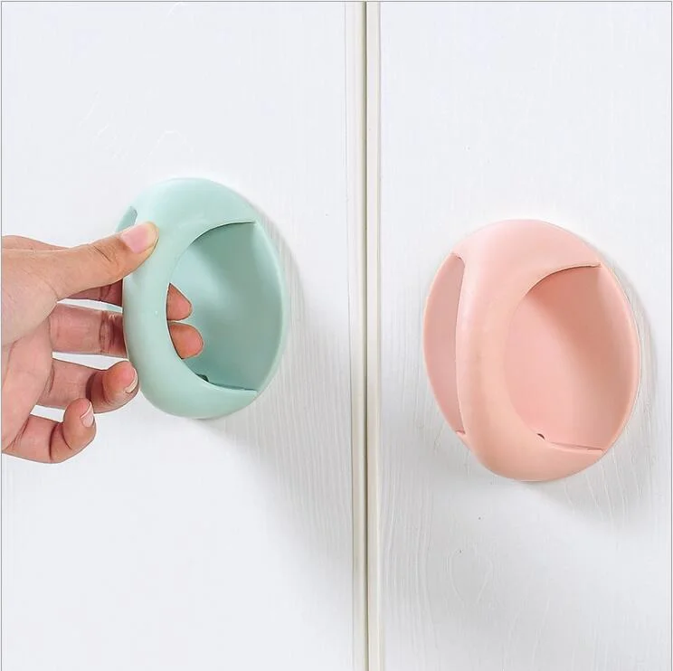 Self-Adhesive Plastic Pull Knob Kitchen Drawer Door Window Cupboard Adhesive Shaped Handle Wbb15716