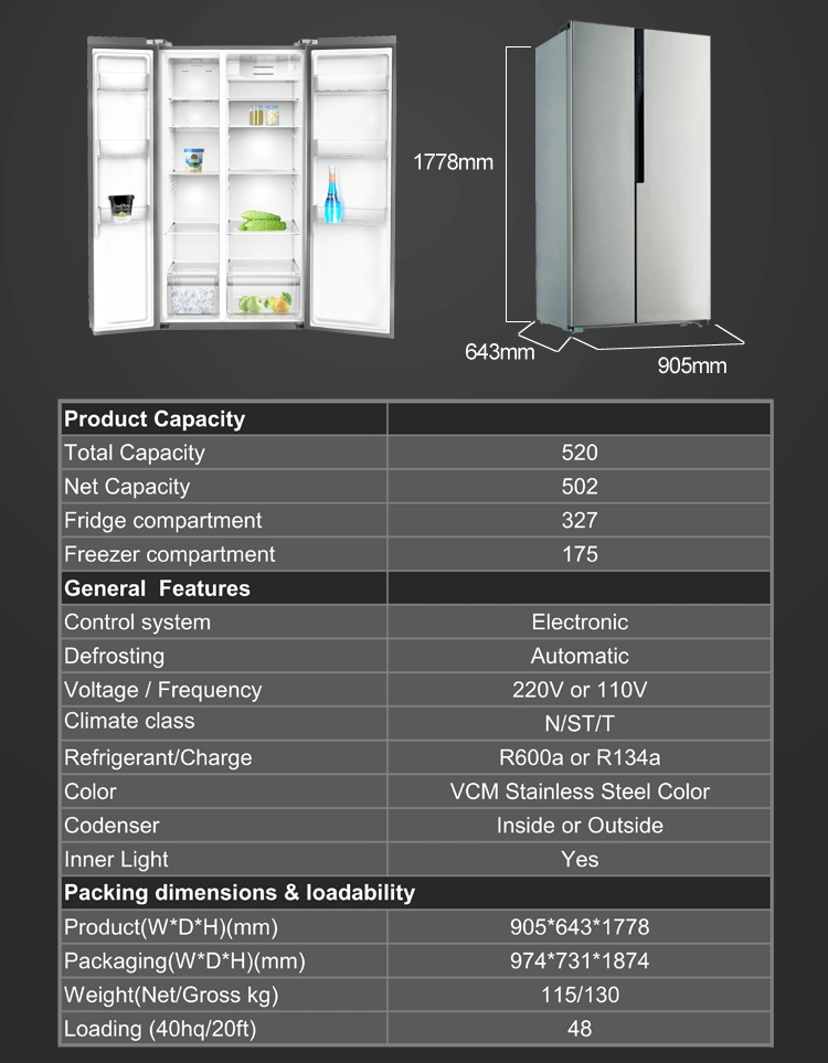 Stainless Steel Color Double Doors Restaurant Kitchen Refrigerator Refrigeration Equipment Freezer