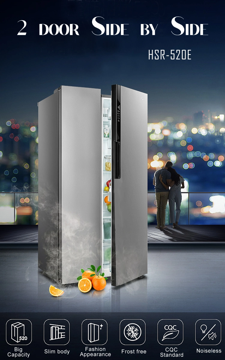 470L Frost Free Fridge Inverter Compressor LED Display Side by Side Refrigerator with Water Dispenser