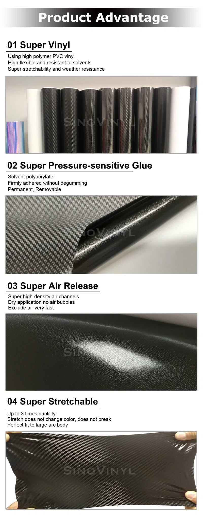 SINOVINYL 4D Carbon Fiber Sticker Car Door Sill Scuff Guard Auto Anti-Scratch for Cars Doors