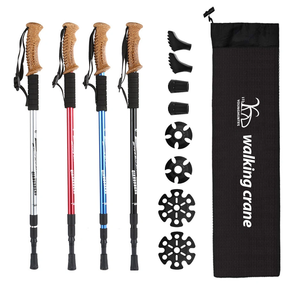 Wholesale Outdoor Ultra-Light Carbon Trekking Pole Telescopic Folding Ultra-Light Trekking Pole Outdoor Camping Equipment