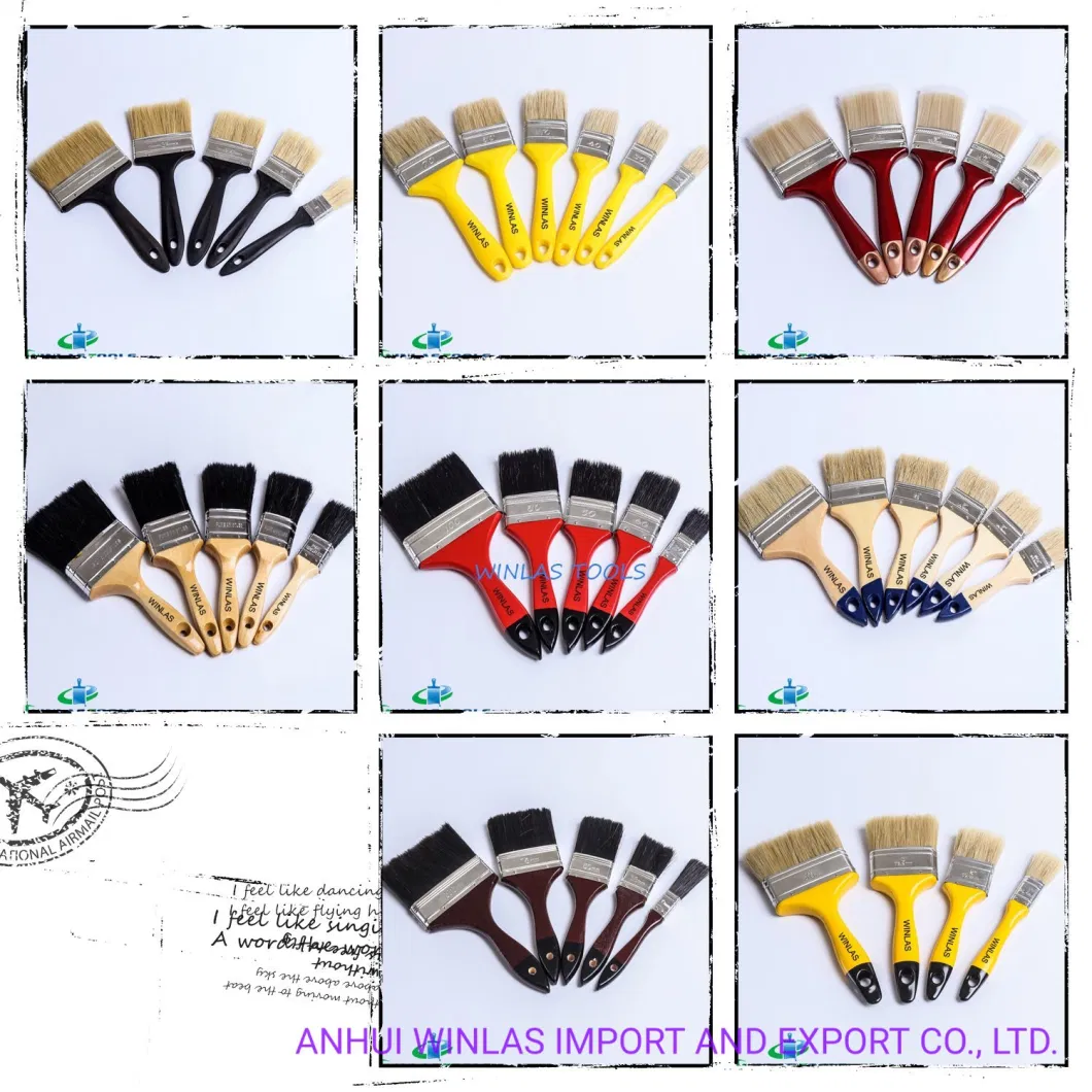 Good Online Bristle Wood Handle Paint Brush Different Size Oil Painting Roller Brush