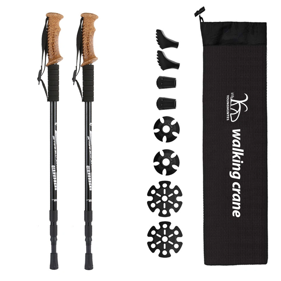 Wholesale Outdoor Ultra-Light Carbon Trekking Pole Telescopic Folding Ultra-Light Trekking Pole Outdoor Camping Equipment