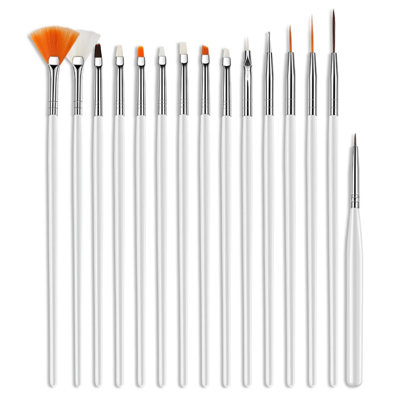 15PCS/Set Nail Brush Acrylic Liquid Powder Carving Gel Brush