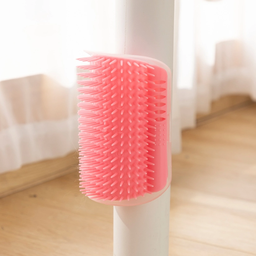 Table Corner Pet Duster Cat Scrubbing Brush Massage Brush Tickle Dispenser Pet Silicone Comb Cat Hair Brush