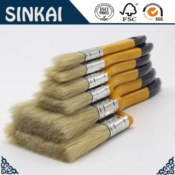 Best Selling Yellow Handle 100% Pur White Bristle Paint Brush