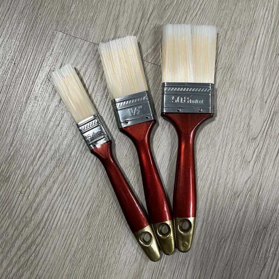 1/2/3 Red Paint Brush with Plastic Handle Painting Brushes