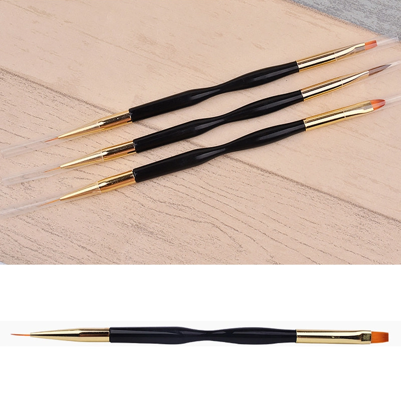 Stripe Manicuring Ultra-Thin Line Drawing Pen Double Head UV Nail Art Gel Brushes Tools