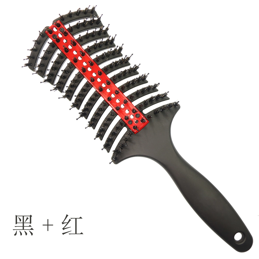 Custom Rubber Handle Synthetic Bristle Wet Hair Curved Vent Brush