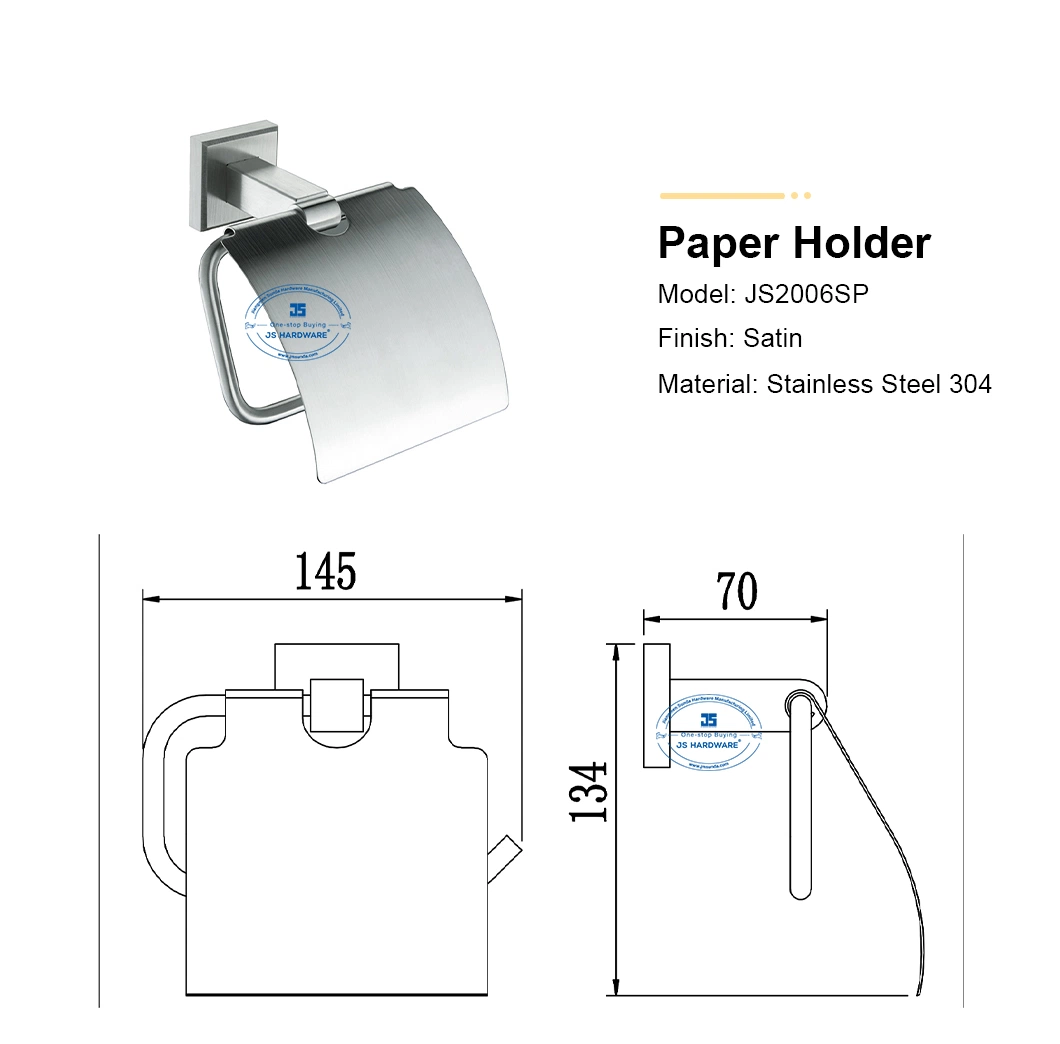 Popular Wall Mounted Stainless Steel Tissue Holder Gold Paper Holder for Bathroom