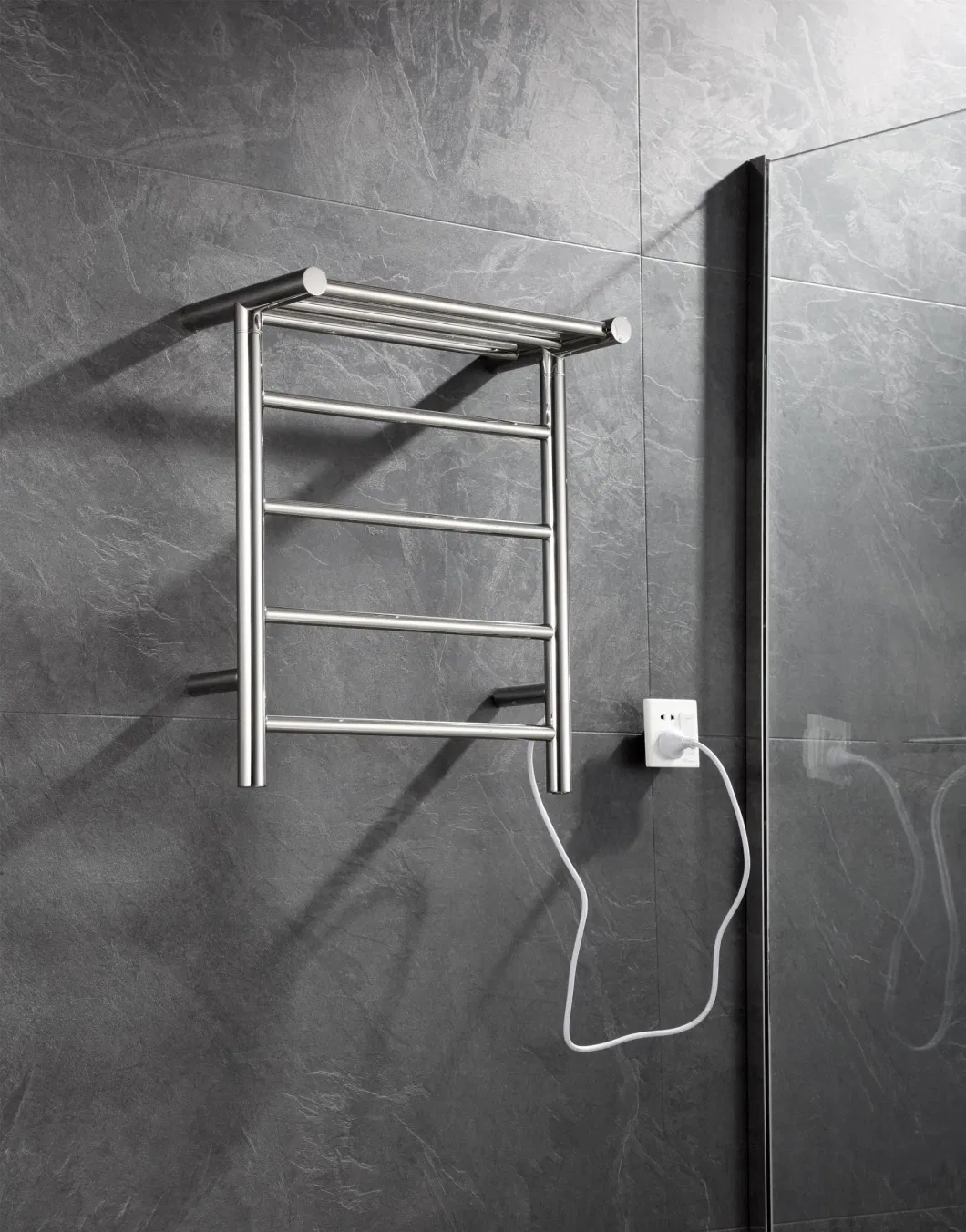 Heated Towel Rack, Stainless Steel Electric Towel Warmer Wall-Mounted for Bathroom