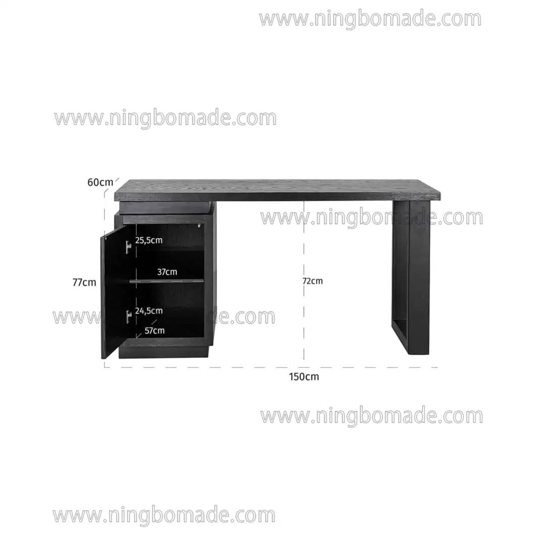 Oakura Elegant Furniture Brush Black Timber Veneer Desk