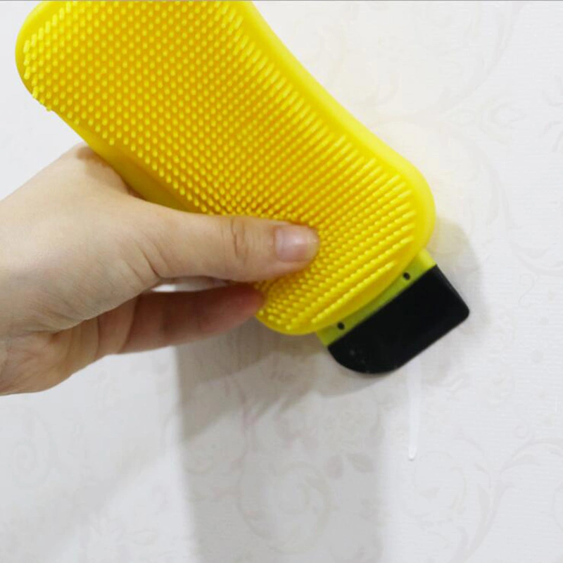 Multifunctional Silicone Sponge Dish Washing Scrubber Scraper Built-in Soap Dispenser Food Grade Anti-Bacterial Cleaning Tool Kitchen Gadgets Brush Esg11989