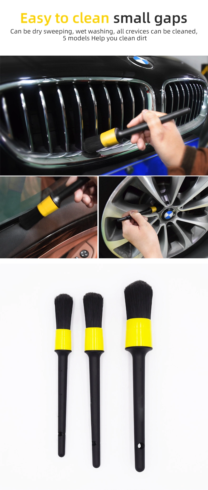 High Quality Car Interior Cleaning Brush Set Hand Tool Paint Brush for UK