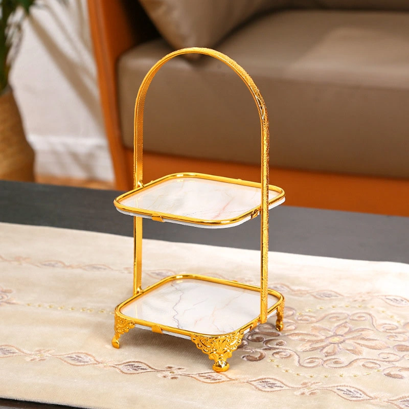 Metal Gold Wedding Cake Display Tray Cake Stand 2 and 3 Tier Dessert Stand for Party