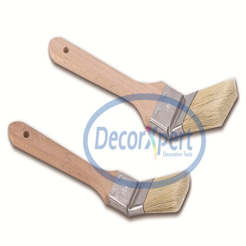 Long Wooden Bent Handle Radiator Paint Brush