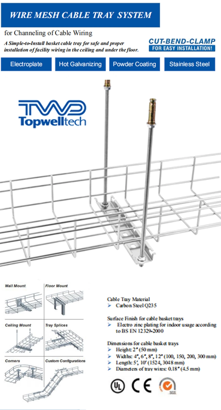 Wire Management Baskets Cord Holders Cable Ties Metal Cable Organizer Under Desk Cable Management Tray