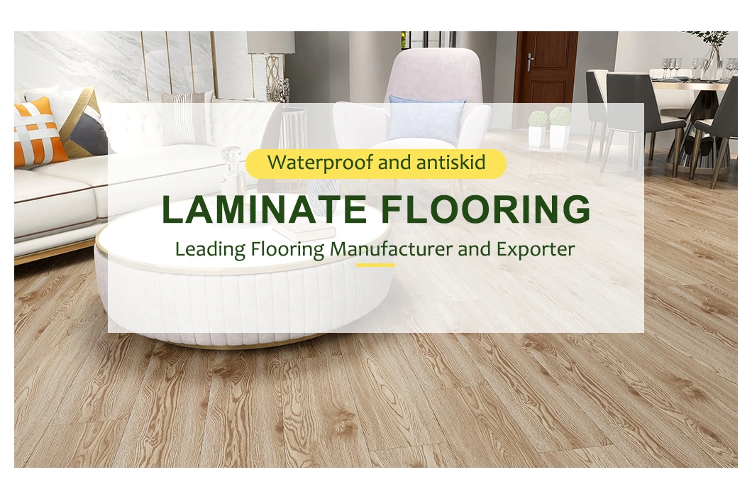 Free Sample: High Gloss Surface Medium Density Fibreboard Laminate Flooring MDF AC3/AC4/AC5 7mm/8mm/10mm/12mm Home Decor Building Materials Waterproof Laminated