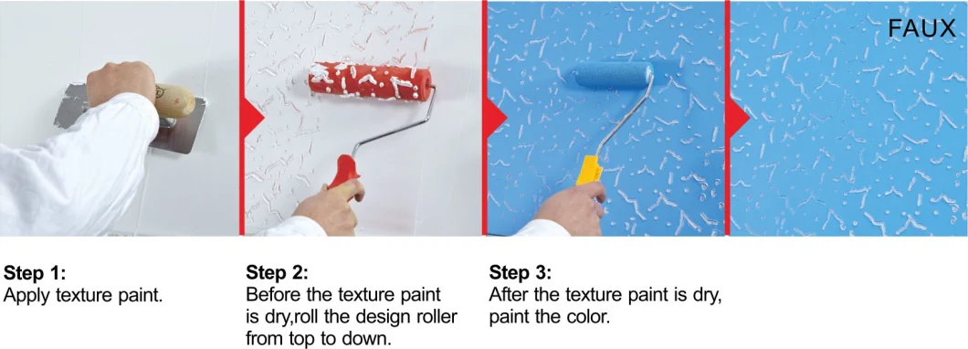 Wooden or TPR Handle Pattern Paint Roller for Wall Decoration