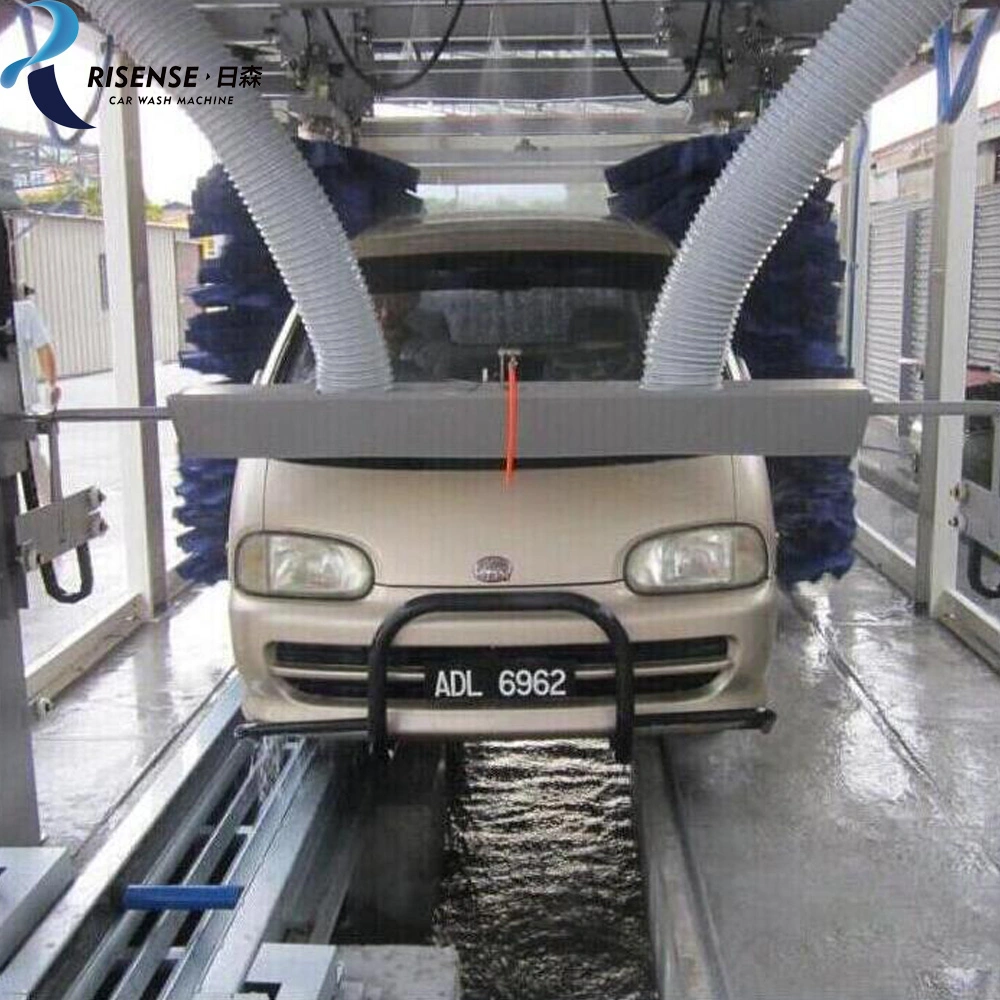 qingdao risense full automatic tunnel car wash equipment 7 brushes for sale