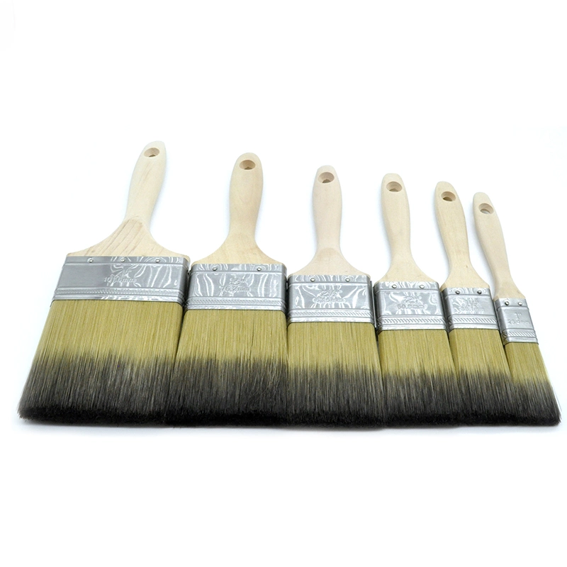 MSN Wooden Handle Dual Colored Design Paint Brush Good Visual Effect Commercial Paint Brush